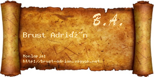 Brust Adrián névjegykártya