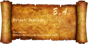 Brust Adrián névjegykártya